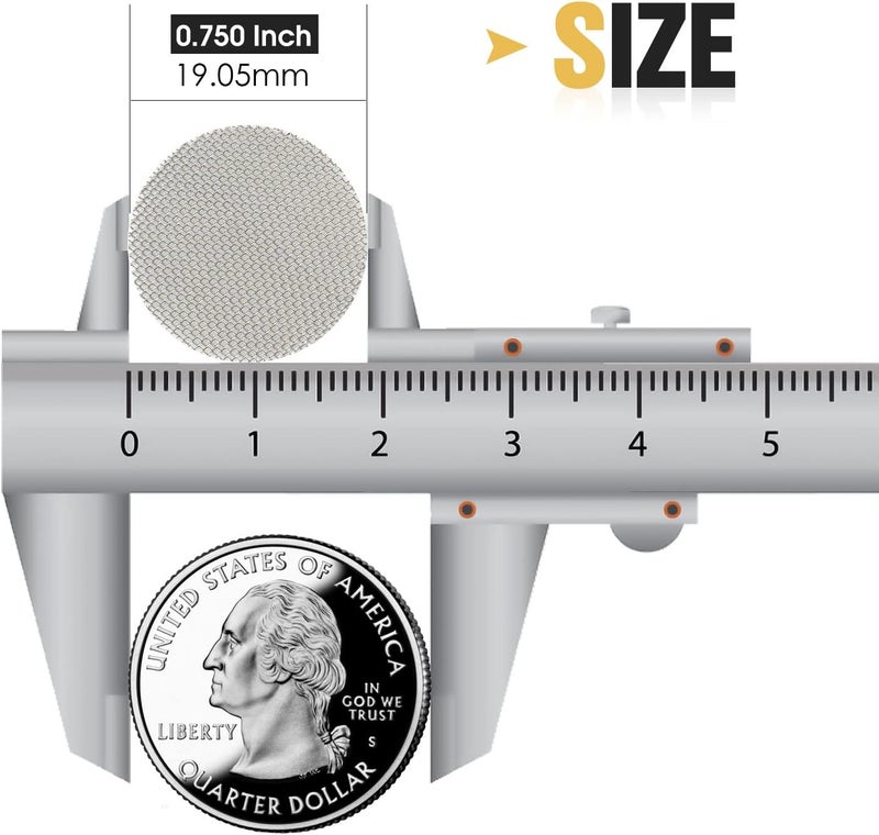 STANKER Pipe Screens 120pcs 3/4 Inch 19mm Stainless Steel Pipe Screen, 0.75 Inch Metal Mesh Filter Screen - Image 2